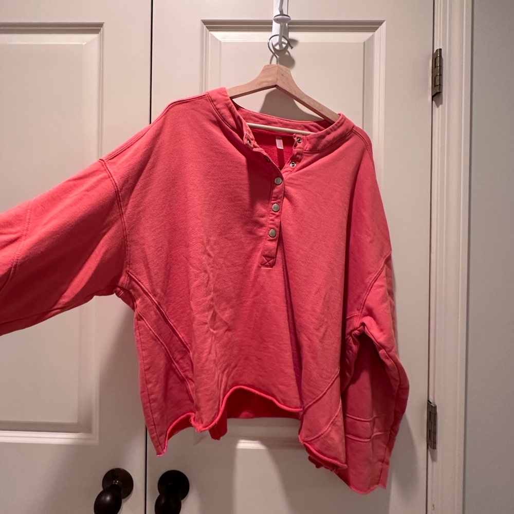 Fp Movement! Orange Half Button Pullover! - image 2